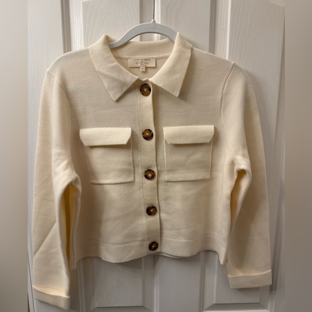Sezane BETTY CARDIGAN ECRU SIZE S - Picture 2 of 8